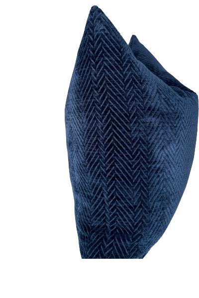 Blue Herringbone Velvet Cushion Cover, Elegant Home Accent