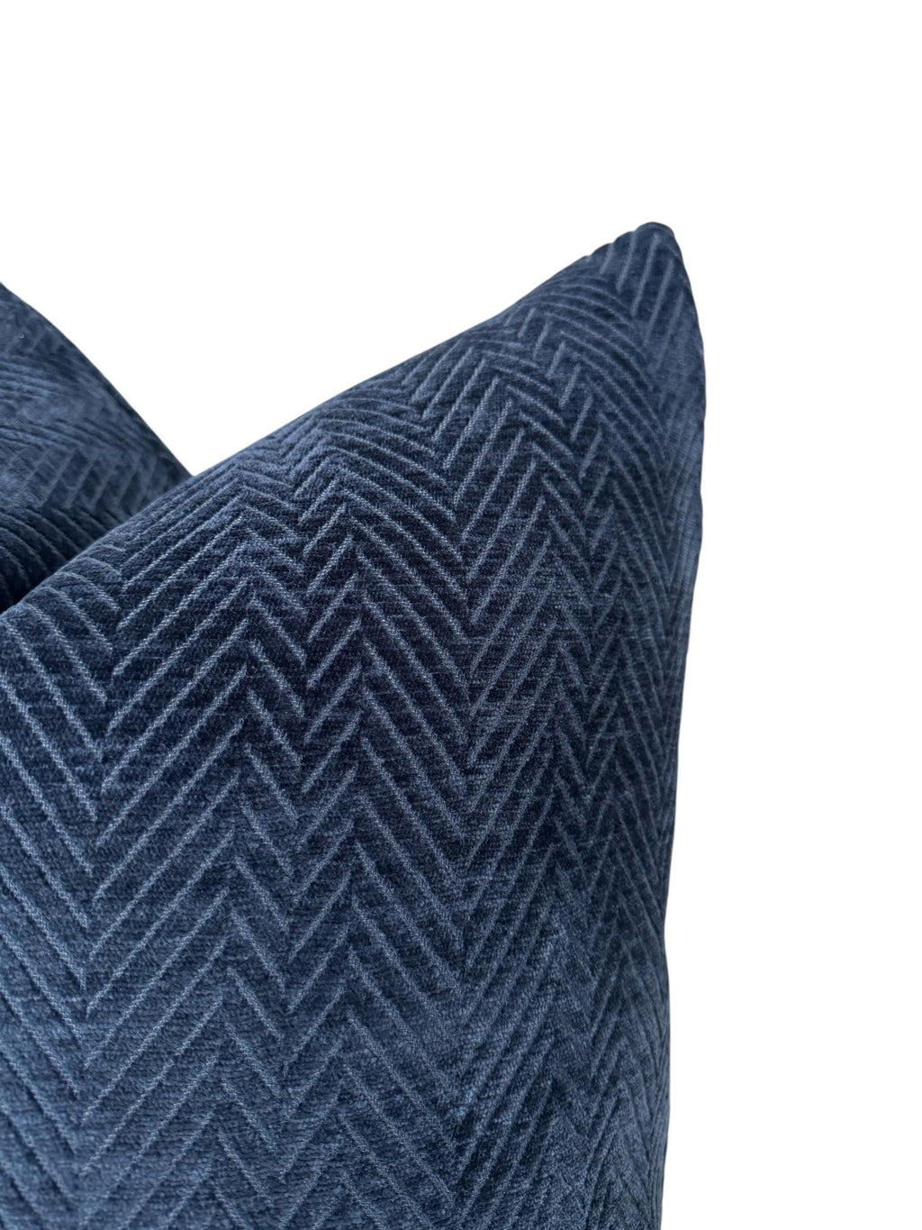 Blue Herringbone Velvet Cushion Cover, Elegant Home Accent