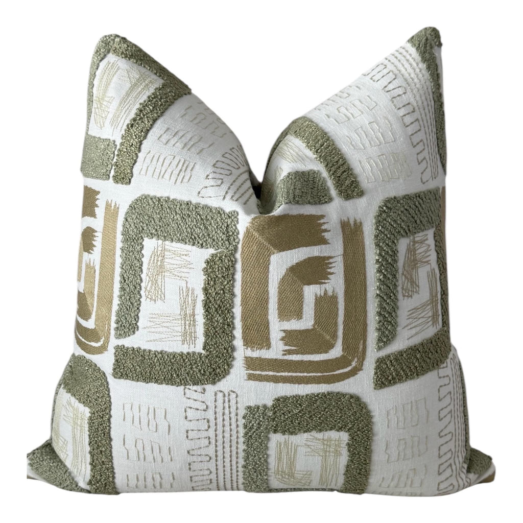 Sage Green Abstract Pillow Cover, Modern Organic Cushion Cover.