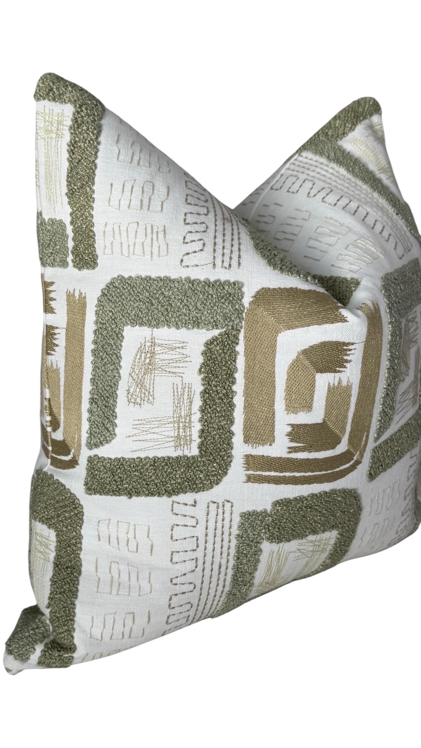 Sage Green Abstract Pillow Cover, Modern Organic Cushion Cover.