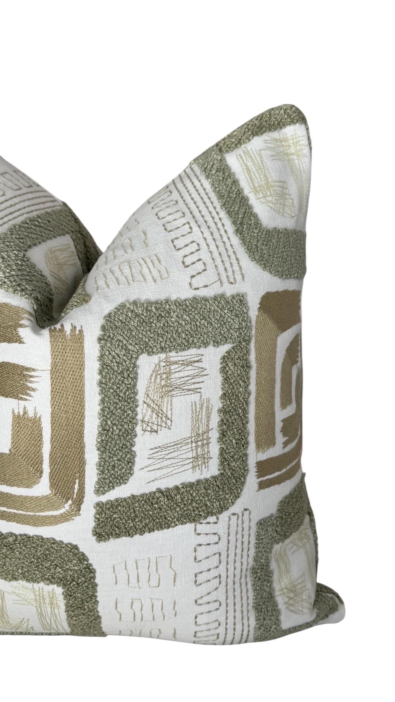 Sage Green Abstract Pillow Cover, Modern Organic Cushion Cover.