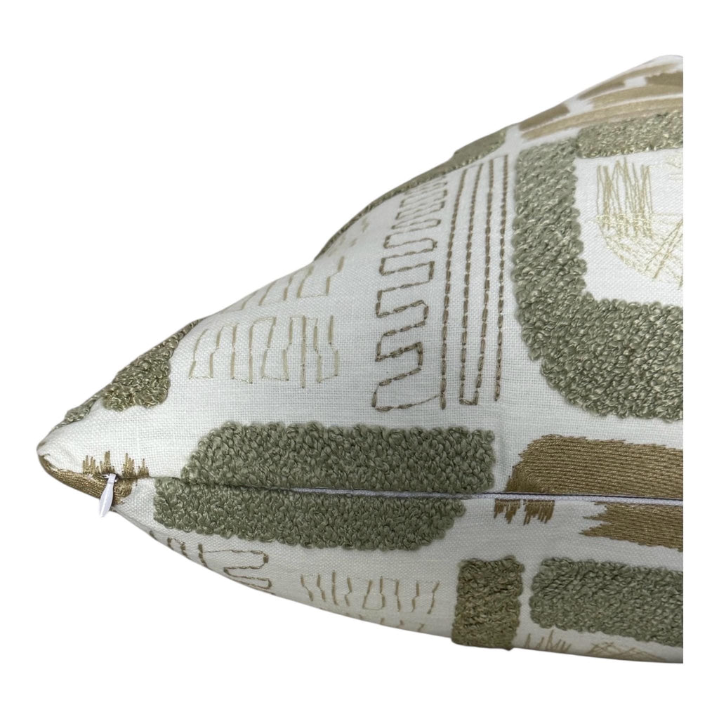 Sage Green Abstract Pillow Cover, Modern Organic Cushion Cover.