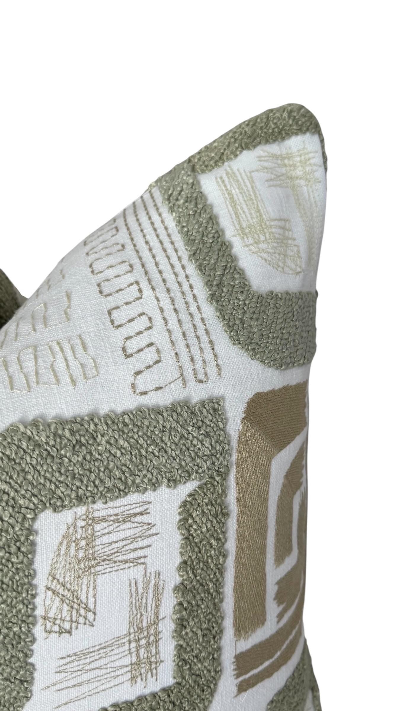 Sage Green Abstract Pillow Cover, Modern Organic Cushion Cover.