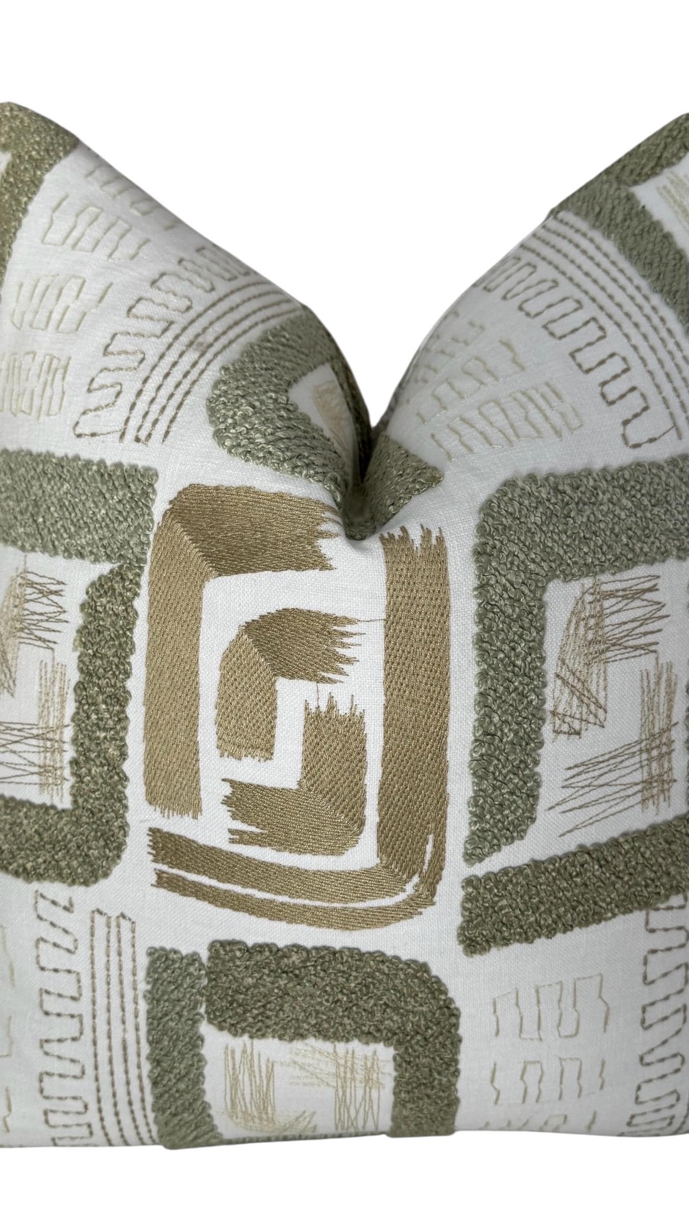 Sage Green Abstract Pillow Cover, Modern Organic Cushion Cover.