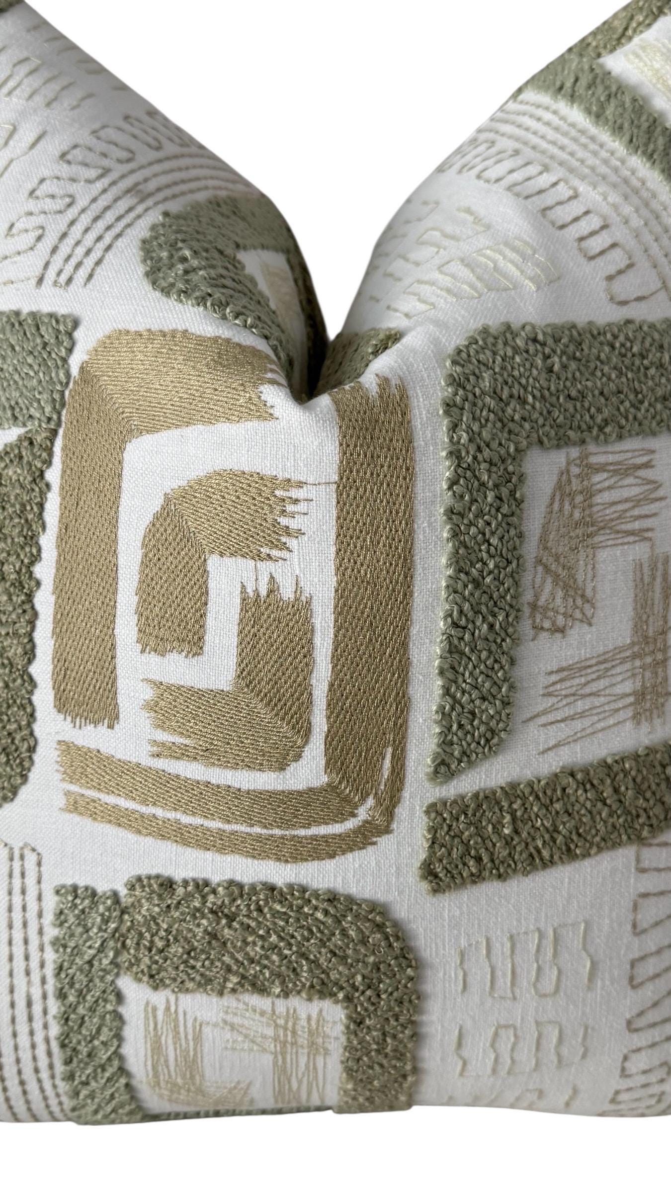 Sage Green Abstract Pillow Cover, Modern Organic Cushion Cover.