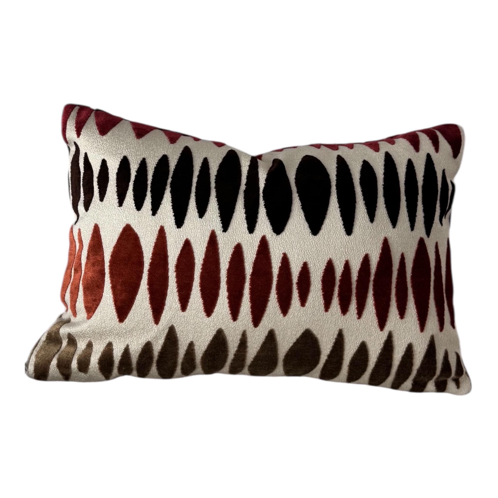 Boho Ikat Rust Burgundy Throw Pillow Cover, Abstract Southwest Cushion Home Decor