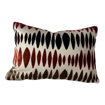 Boho Ikat Rust Burgundy Throw Pillow Cover, Abstract Southwest Cushion Home Decor