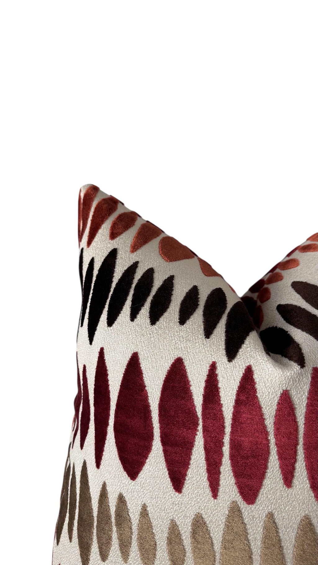 Boho Ikat Rust Burgundy Throw Pillow Cover, Abstract Southwest Cushion Home Decor