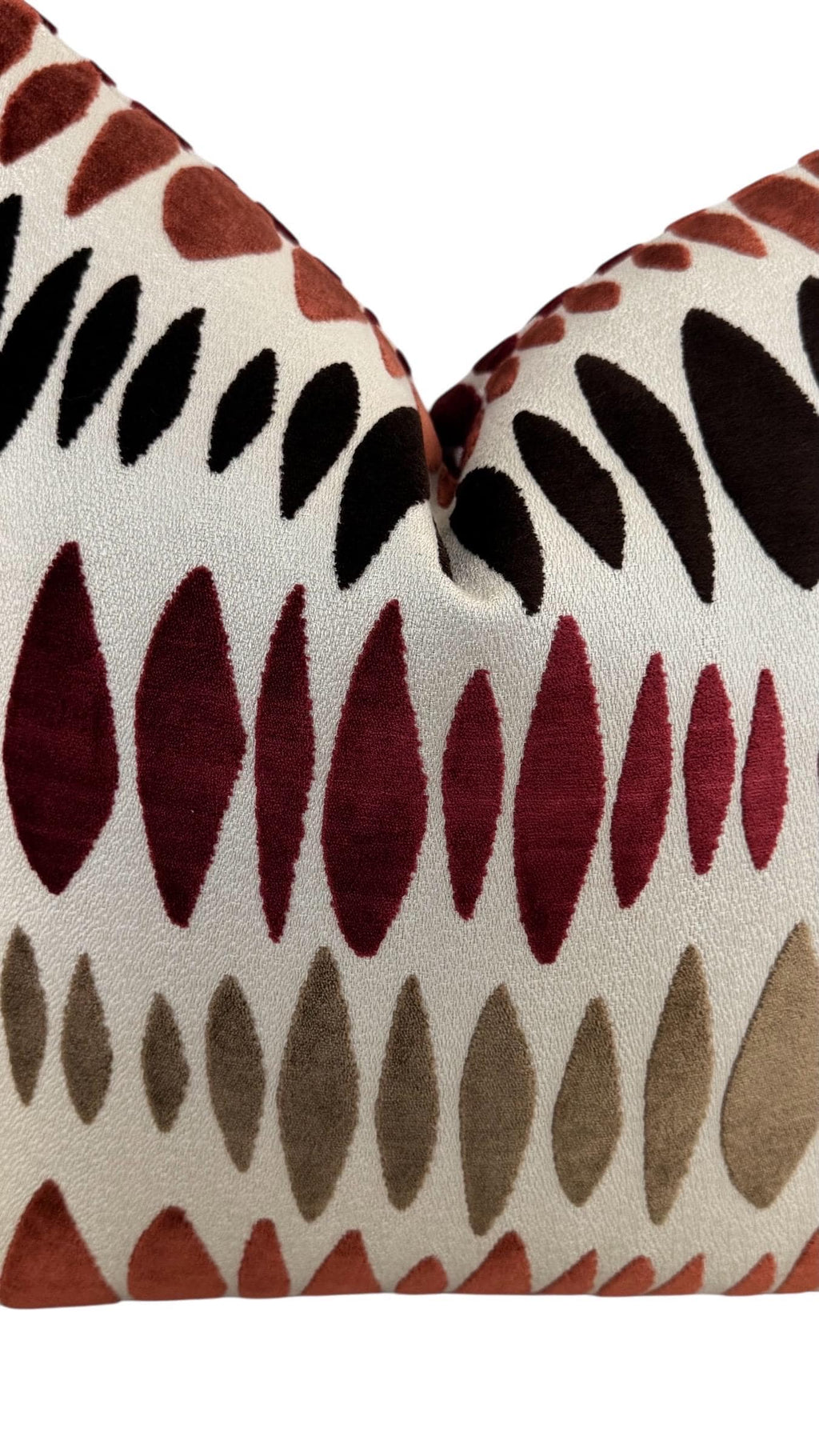 Boho Ikat Rust Burgundy Throw Pillow Cover, Abstract Southwest Cushion Home Decor