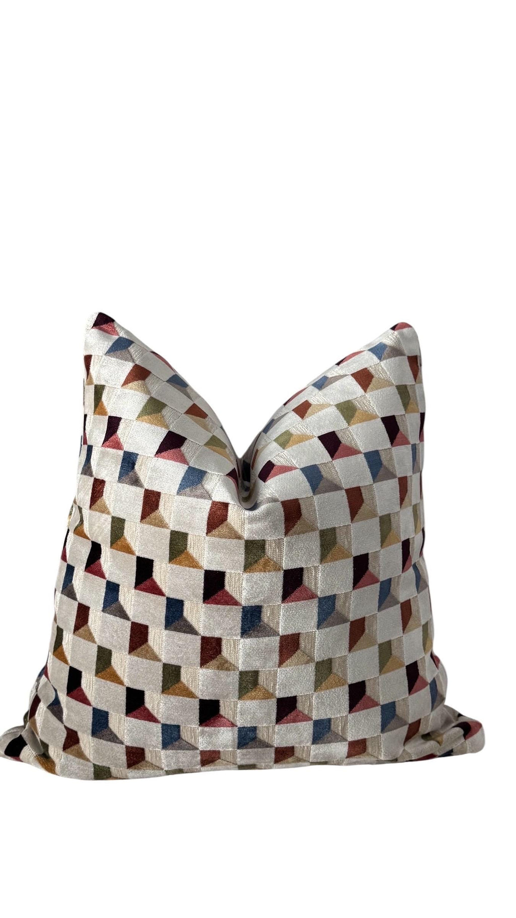 Modern Neutral Geometric Throw Pillow Cover, Textured Decorative Cushion Cover.