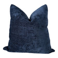 Blue Herringbone Velvet Cushion Cover, Elegant Home Accent
