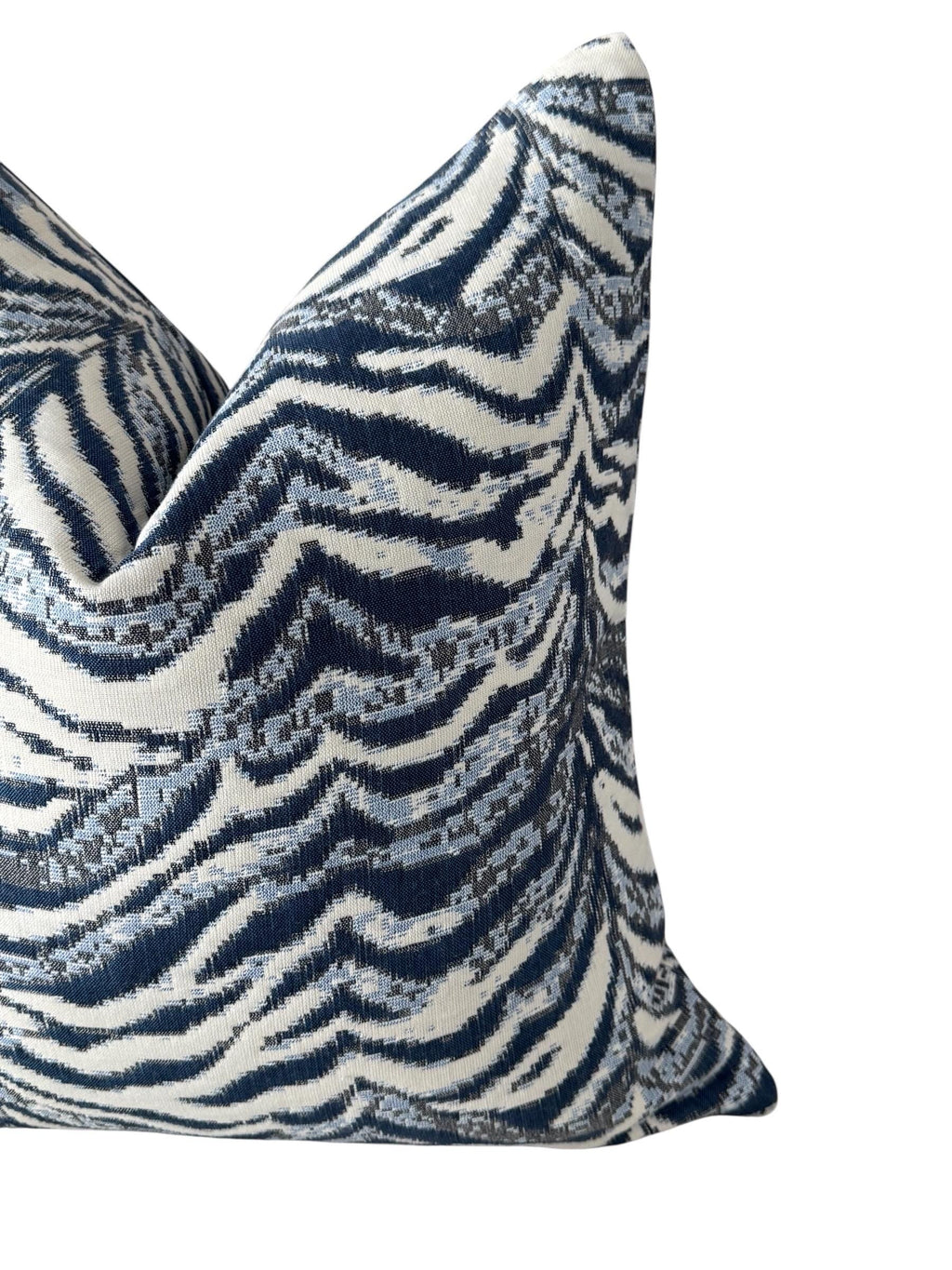 Blue White Zebra Pillow Cover, Modern Decorative Throw Pillow