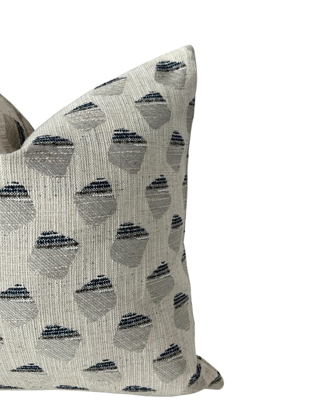 Beige Blue Gray Geometric Woven Pillow Cover, Neutral Decorative Cushion