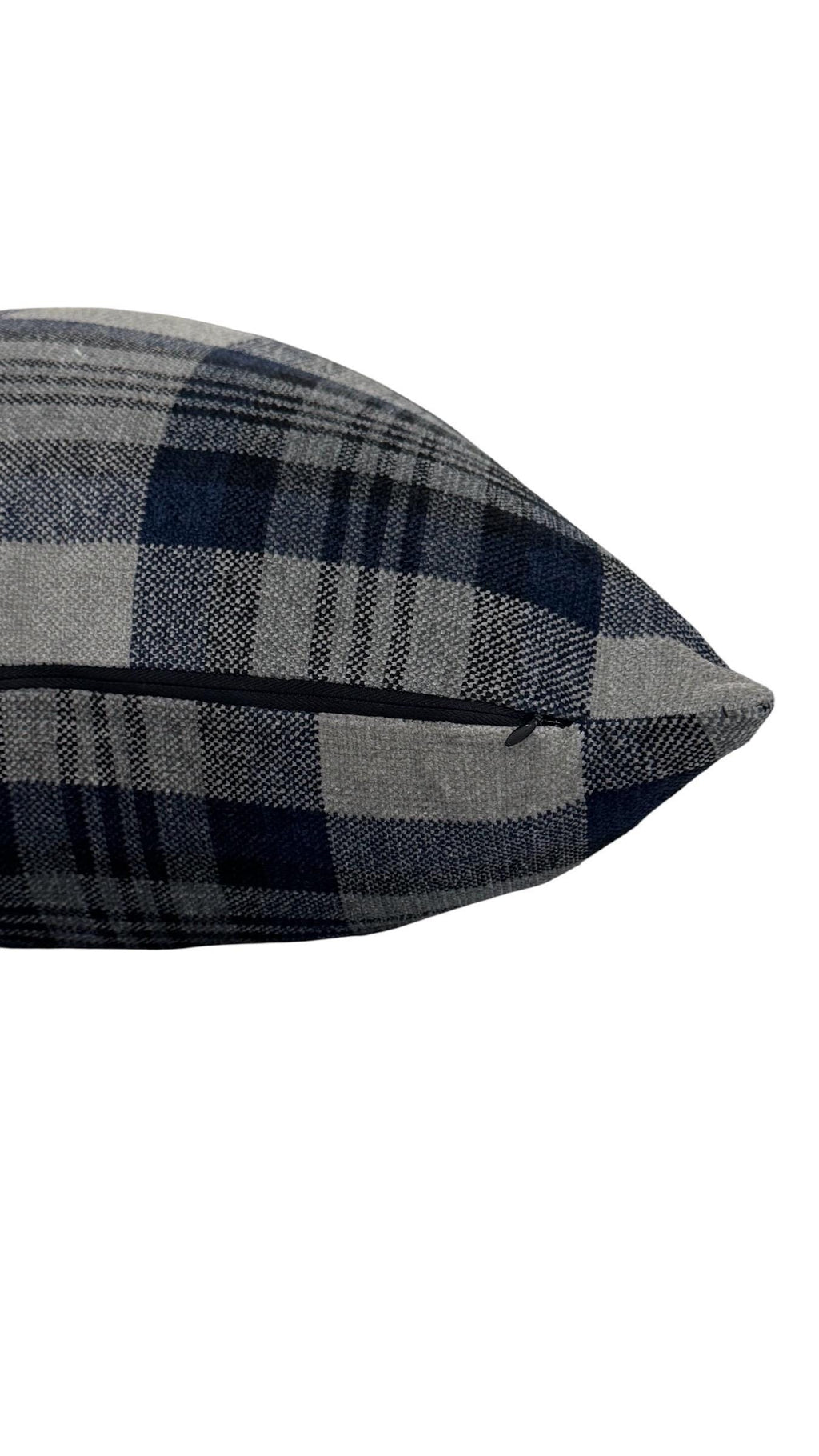 Blue Plaid Pillow Cover, Farmhouse Throw Pillow