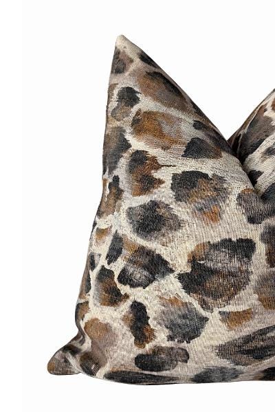 Neutral Animal Print Pillow Cover, Brown Decorative Throw Pillow