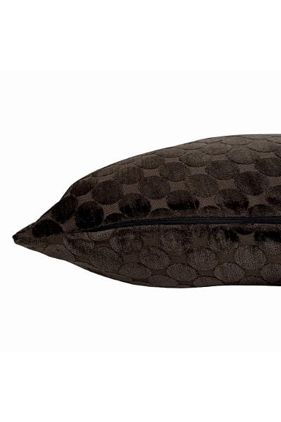 Chocolate Brown Velvet Dot Pillow Cover, Modern Throw Pillow