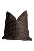 Chocolate Brown Velvet Dot Pillow Cover, Modern Throw Pillow
