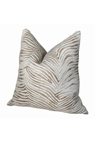 Neutral Zebra Pillow Cover, Beige Cream Throw Pillow