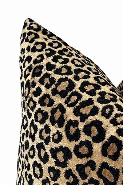Leopard Print Pillow Cover, Neutral Animal Throw Accent Pillow