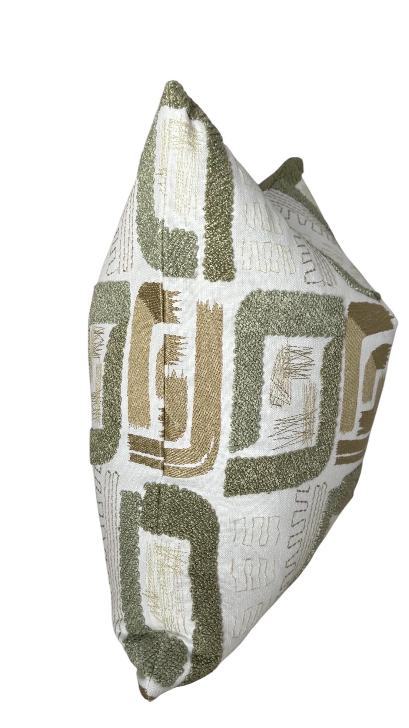 Sage Green Abstract Pillow Cover, Modern Organic Cushion Cover.