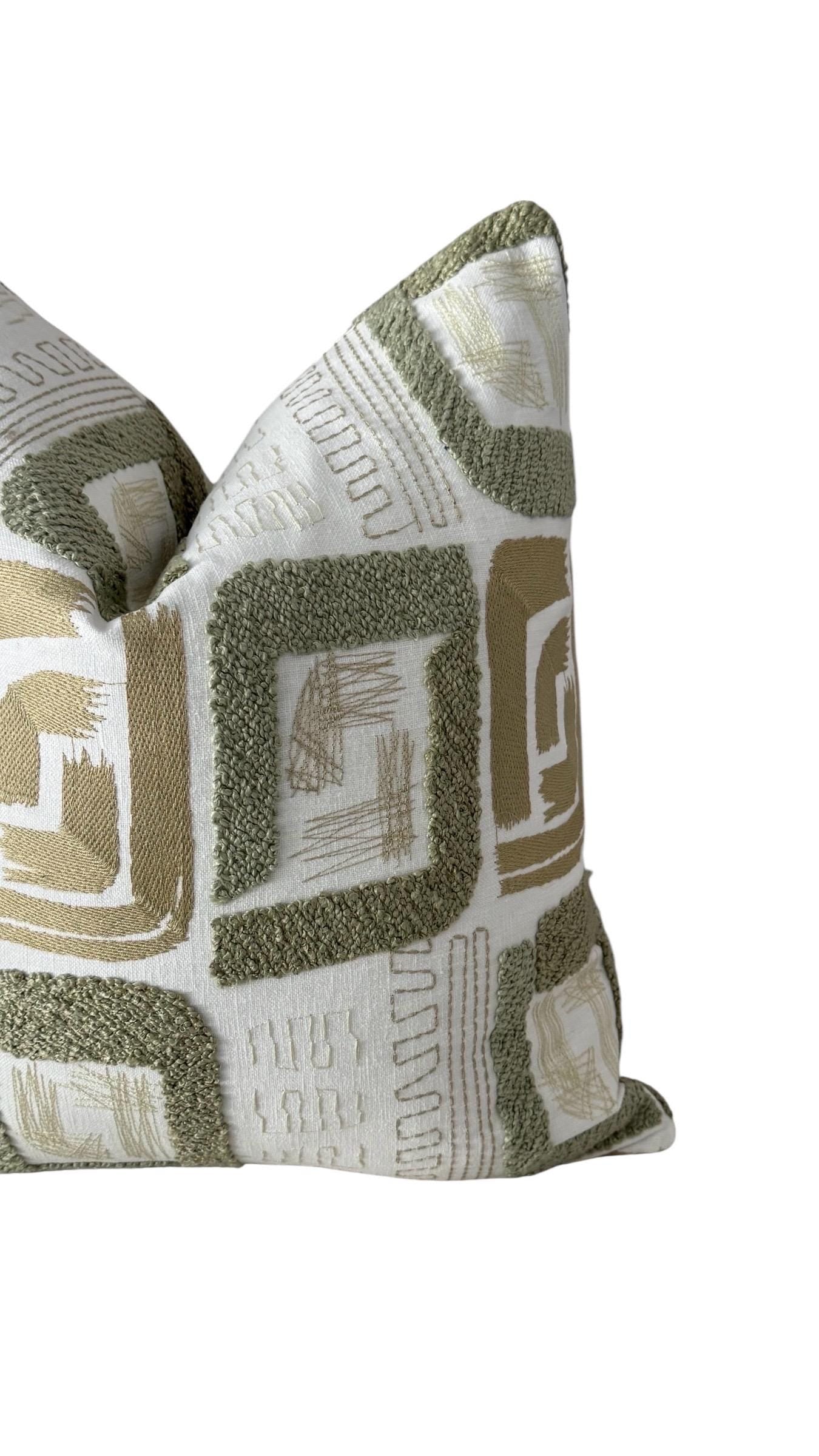 Sage Green Abstract Pillow Cover, Modern Organic Cushion Cover.