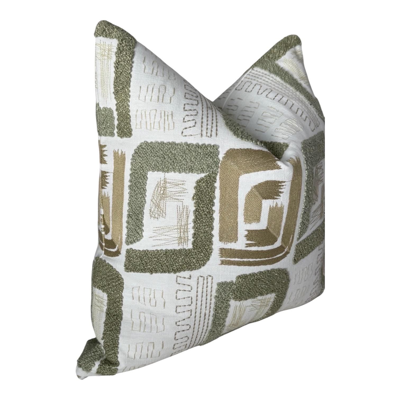 Sage Green Abstract Pillow Cover, Modern Organic Cushion Cover.