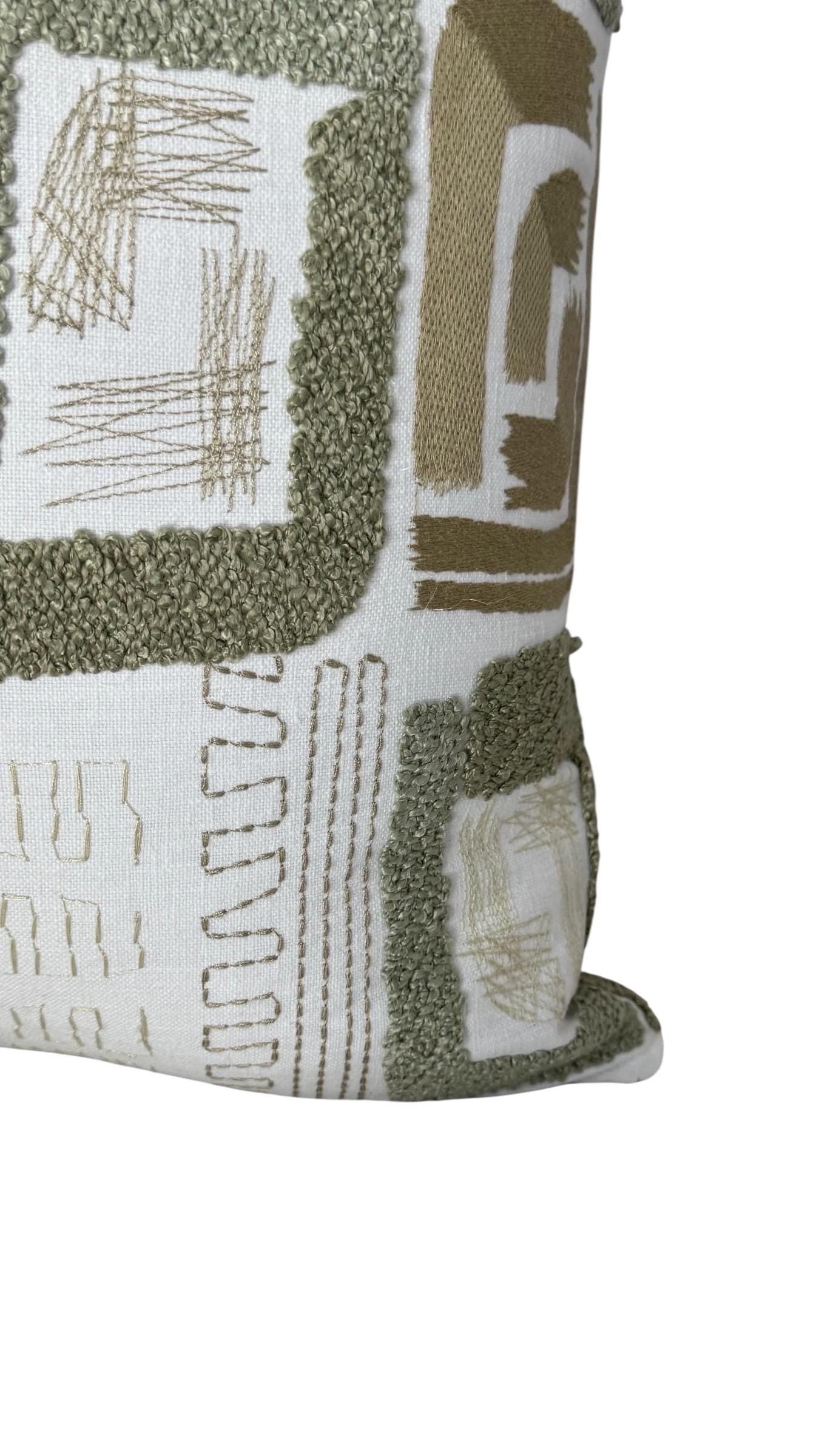 Sage Green Abstract Pillow Cover, Modern Organic Cushion Cover.