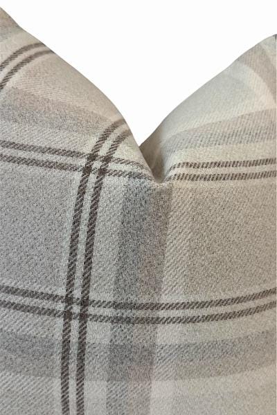 Neutral Plaid Pillow Cover, Beige Check Throw Cushion, Modern Farmhouse Accent