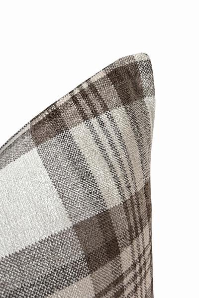 Brown Plaid Pillow Cover, Neutral Check Farmhouse Cushion