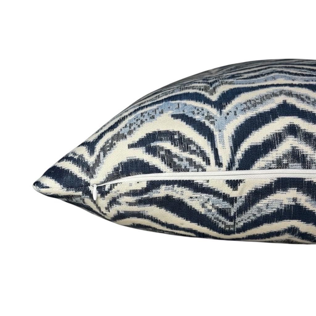 Blue White Zebra Pillow Cover, Modern Decorative Throw Pillow