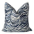 Blue White Zebra Pillow Cover, Modern Decorative Throw Pillow