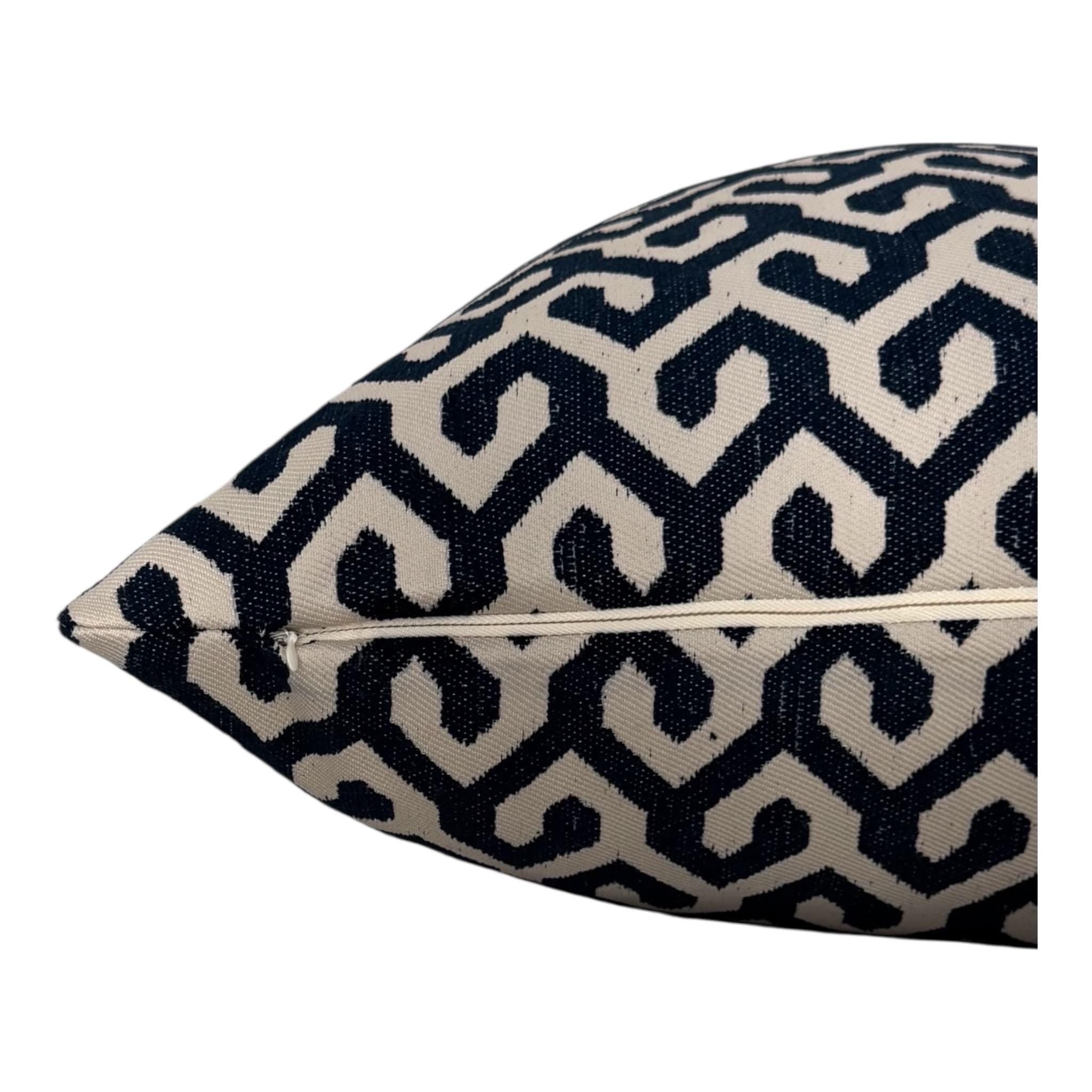 Navy Blue Geometric Pillow Cover, Neutral Throw Pillow