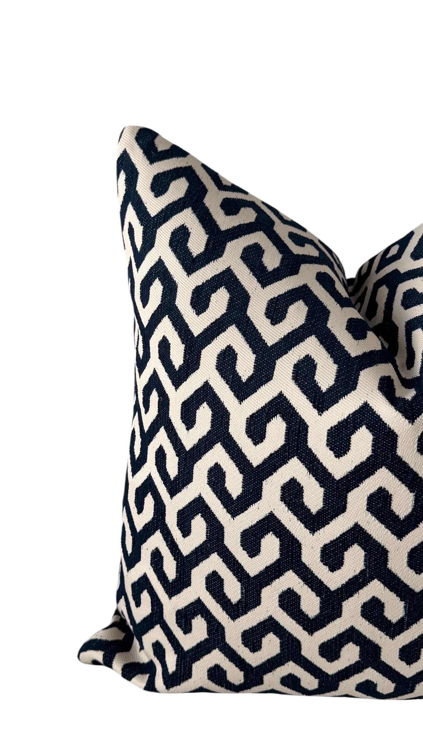 Navy Blue Geometric Pillow Cover, Neutral Throw Pillow