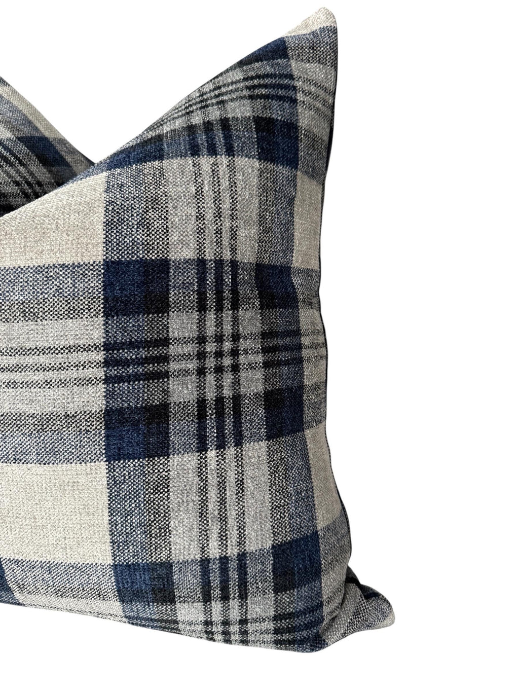 Blue Plaid Pillow Cover, Farmhouse Throw Pillow
