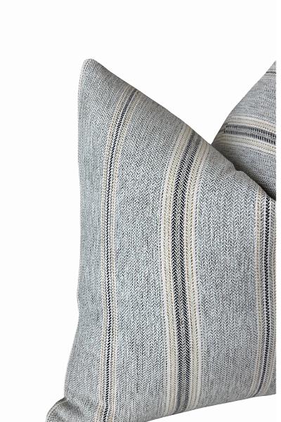Gray Stripe Woven Pillow Cover, Modern Farmhouse Accent Cushion