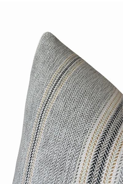 Gray Stripe Woven Pillow Cover, Modern Farmhouse Accent Cushion