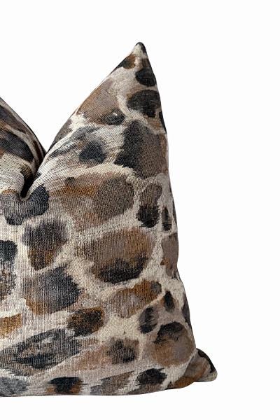 Neutral Animal Print Pillow Cover, Brown Decorative Throw Pillow