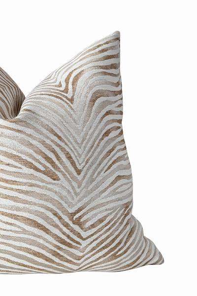 Neutral Zebra Pillow Cover, Beige Cream Throw Pillow