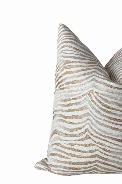 Neutral Zebra Pillow Cover, Beige Cream Throw Pillow
