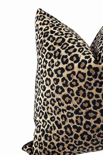 Leopard Print Pillow Cover, Neutral Animal Throw Accent Pillow