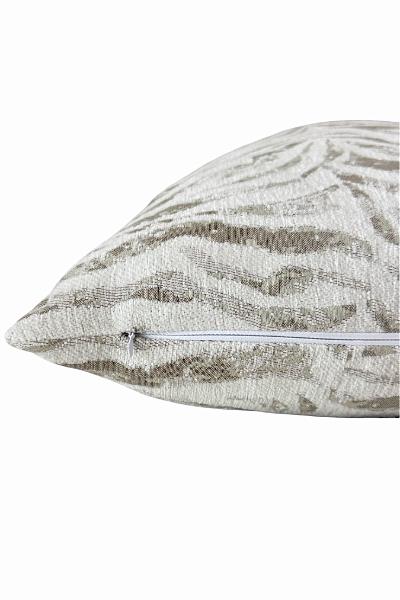 Neutral Zebra Pillow Cover, Beige Animal Print Throw Pillow, Handmade in USA.