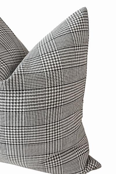 Black and Ivory Plaid Pillow Cover | Neutral Throw Pillow | Modern Classic Decor