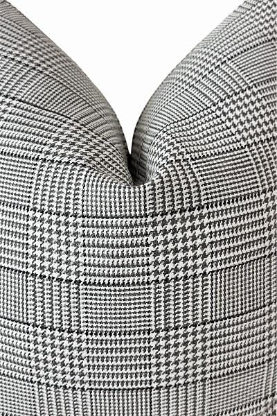 Black and Ivory Plaid Pillow Cover | Neutral Throw Pillow | Modern Classic Decor