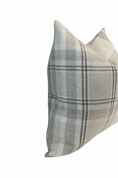 Neutral Plaid Pillow Cover, Beige Check Throw Cushion, Modern Farmhouse Accent