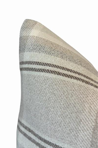 Neutral Plaid Pillow Cover, Beige Check Throw Cushion, Modern Farmhouse Accent