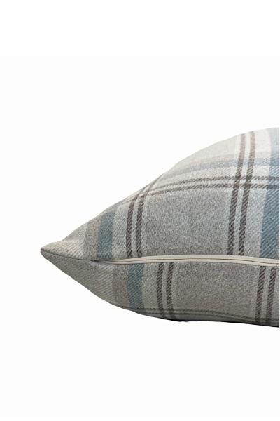 Blue Beige Plaid Pillow Cover, Neutral Check Farmhouse Cushion