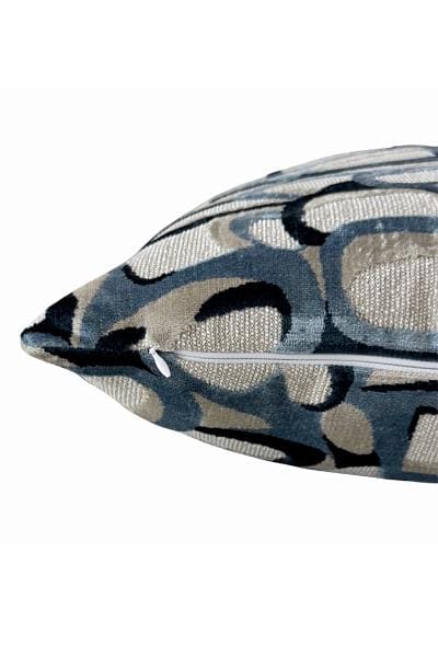 Blue Abstract Pillow Cover, Handmade in USA, Modern Throw Pillow, Designer Accent Cushion