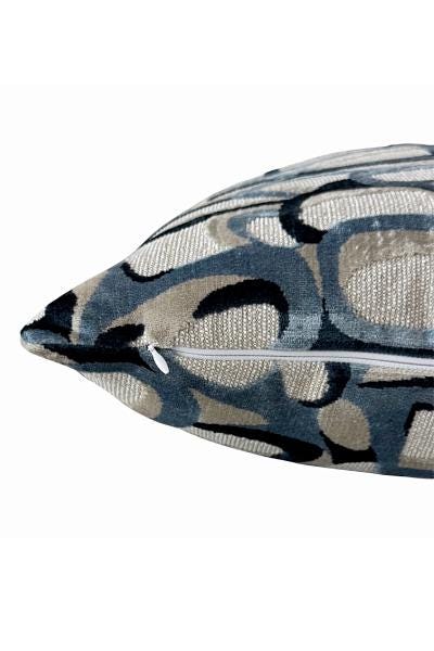 Blue Abstract Pillow Cover, Handmade in USA, Modern Throw Pillow, Designer Accent Cushion