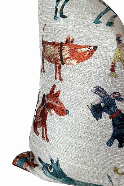 Whimsical Dog Pillow Cover | Decorative Animal Print Accent Pillow | Novelty Throw Cushion