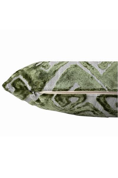 Green Velvet Pillow Cover | Geometric Accent Pillow | Decorative Throw Cushion